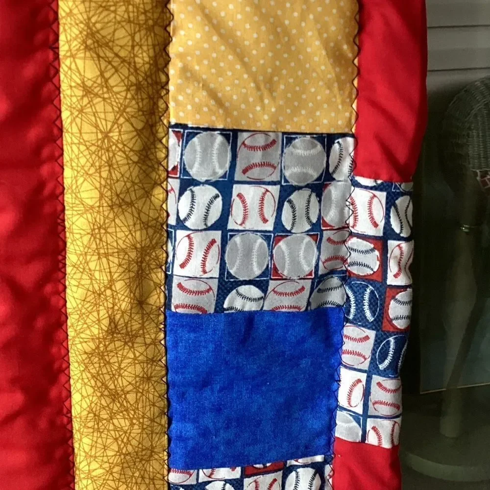 NWT. Hand Crafted Baseball for All Ages Lap Quilt